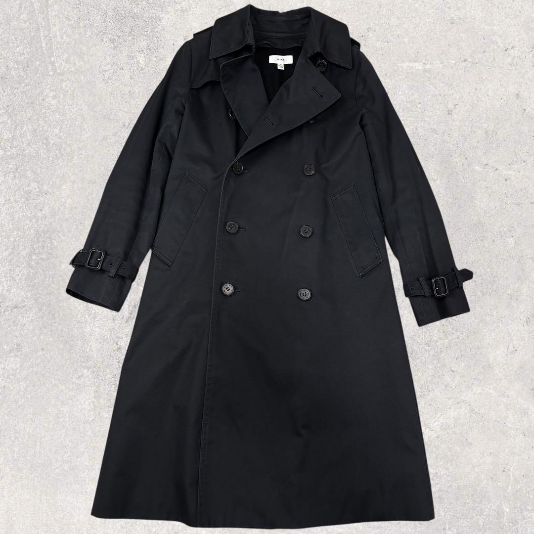 ハイク HYKE トレンチコート 黒 ライナー付 1 S相当 ロング