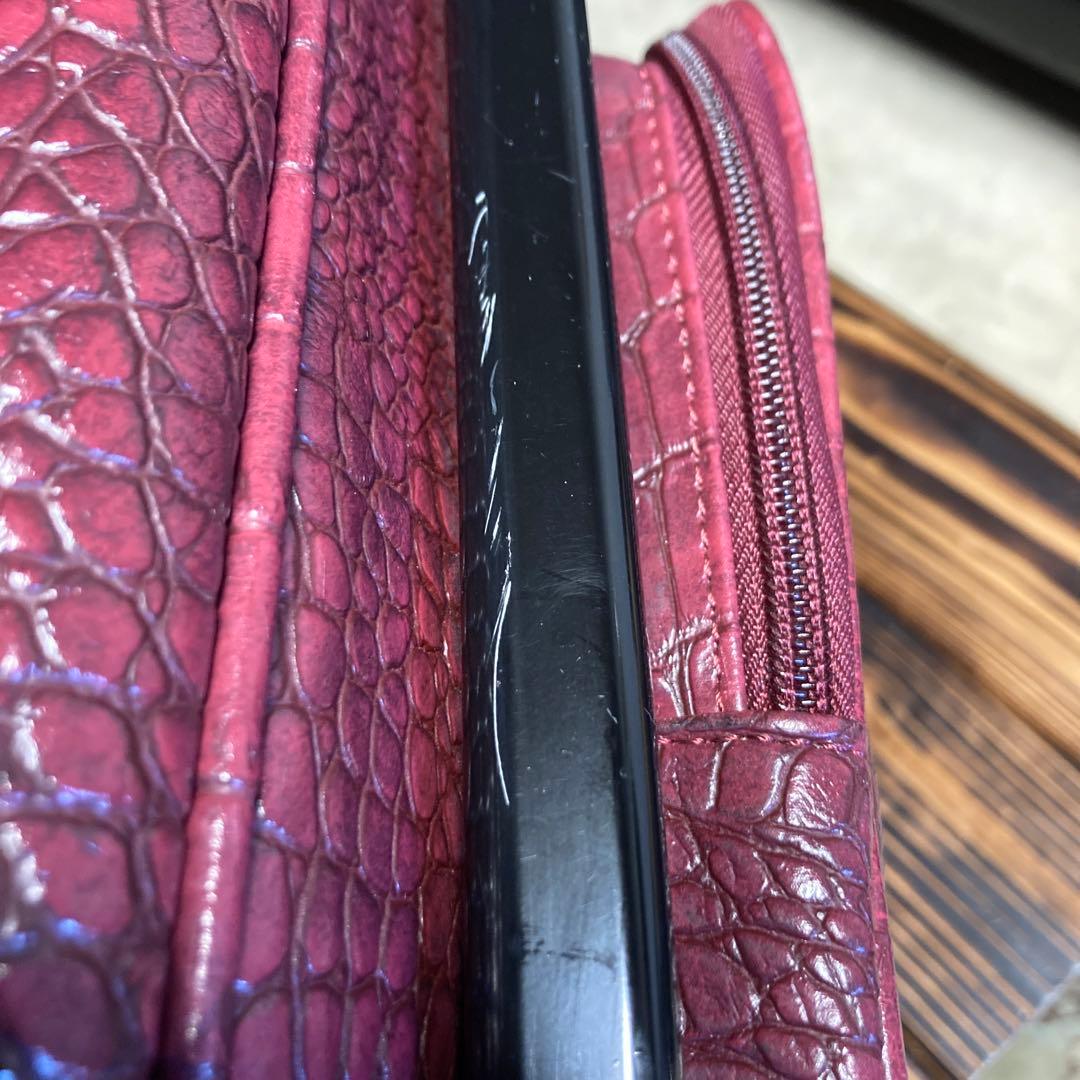 ✳️ SWANY スワニー キャリーバッグ クロコ 型押し 2way レッド