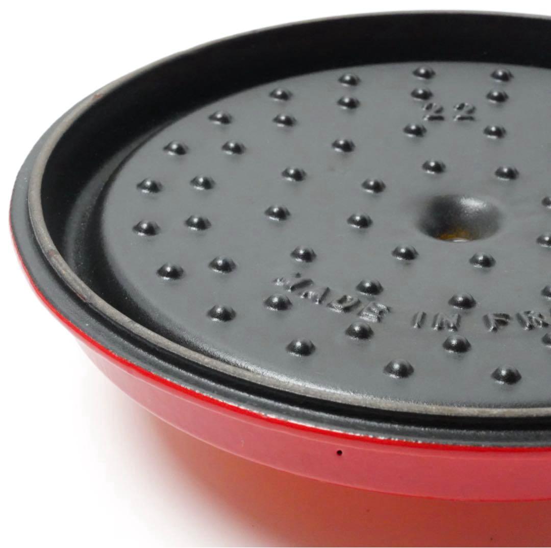 【希少】ストウブ ピコココット ラウンド 22cm オレンジ ビンテージ