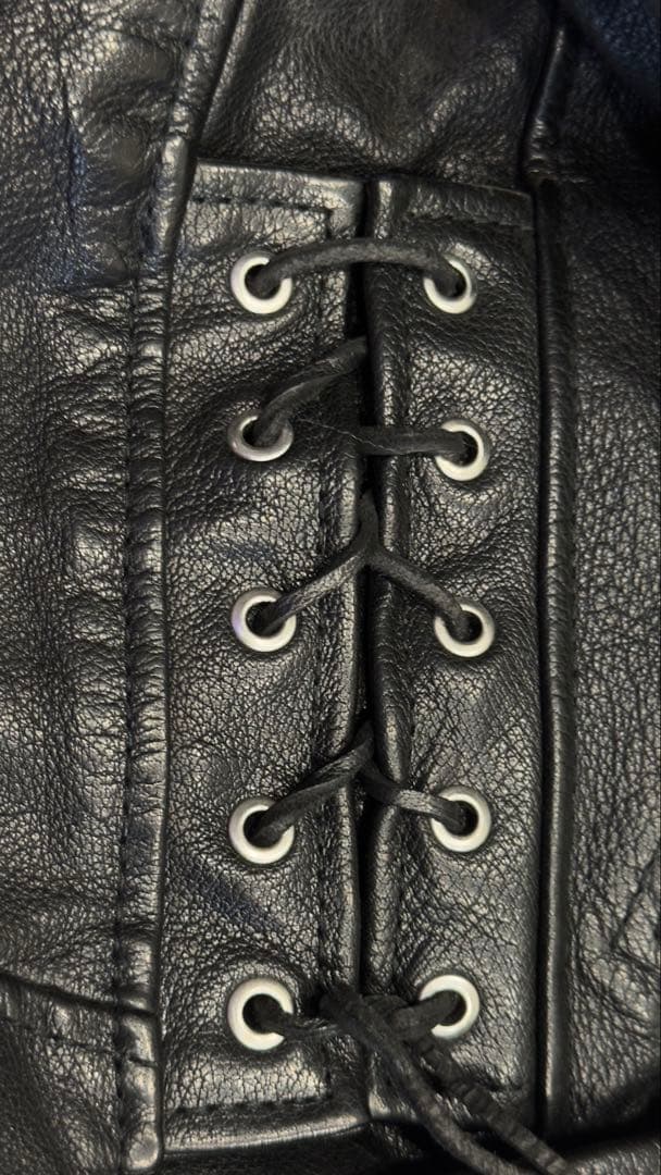 美品『オールセインツ』ダブルライダースジャケット/羊革/ベルト/UK8/黒