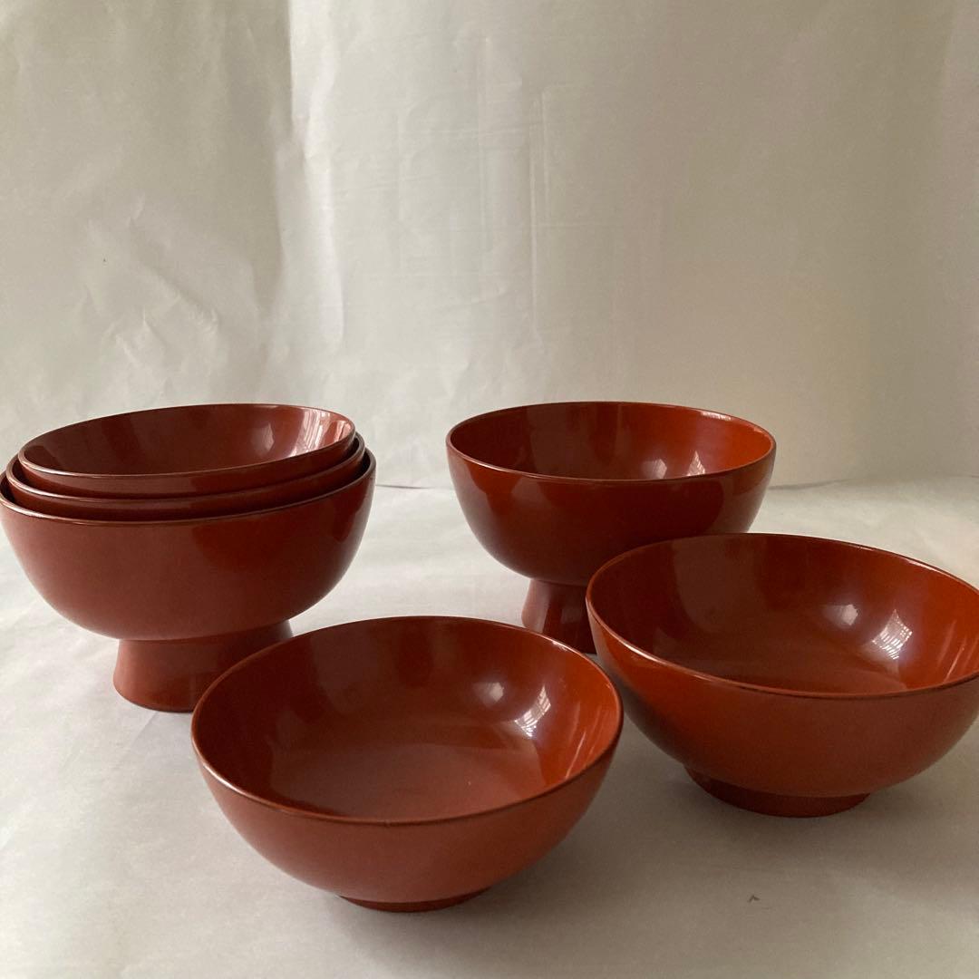 【未使用品】希少 三つ椀×2セット なかにし正 むさしの漆工芸 桐箱入り 漆器