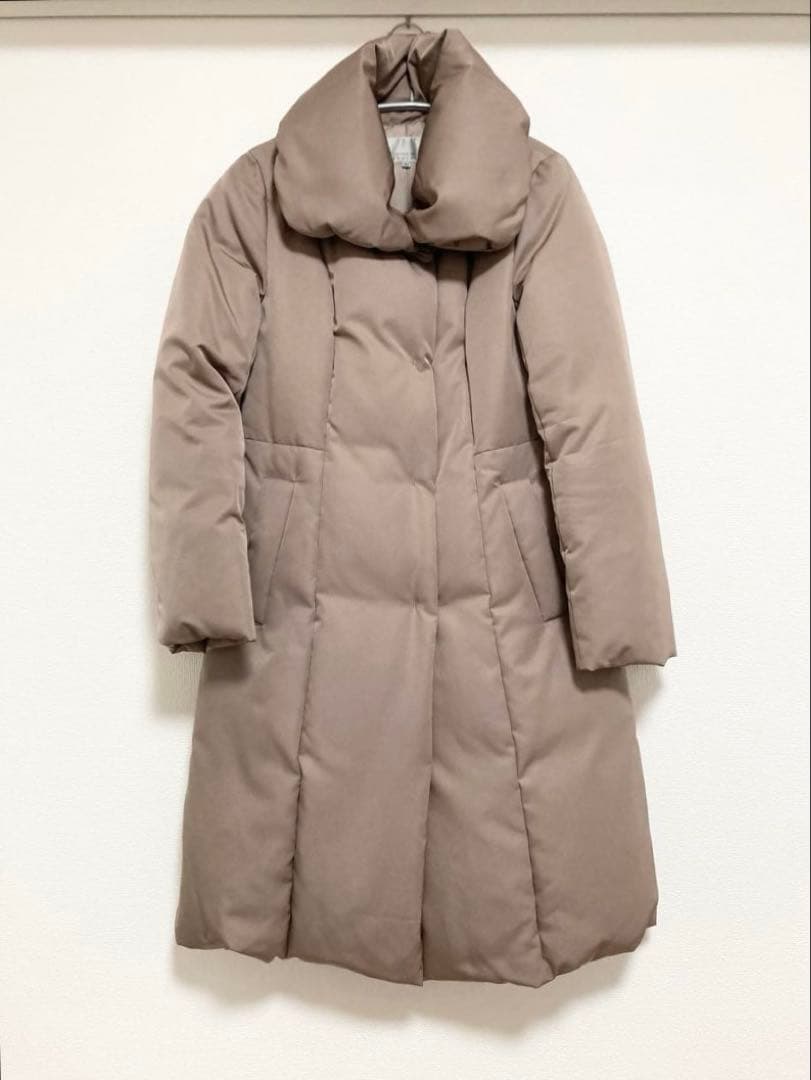 美品★ ダウンコート ロング モカ ブラウン M-PREMIER エムプルミエ