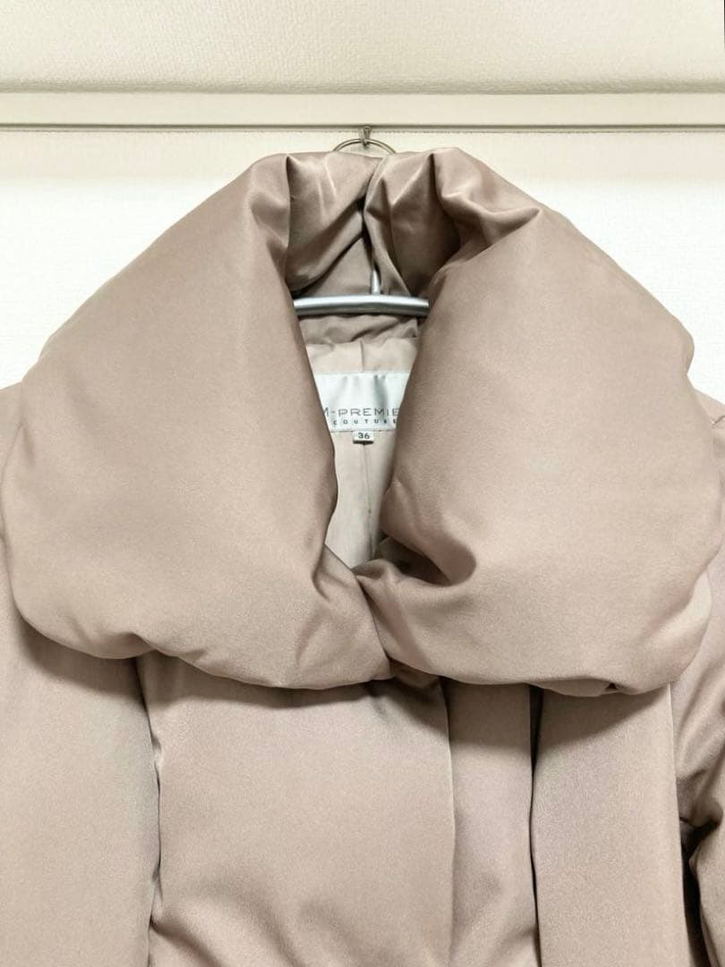 美品★ ダウンコート ロング モカ ブラウン M-PREMIER エムプルミエ