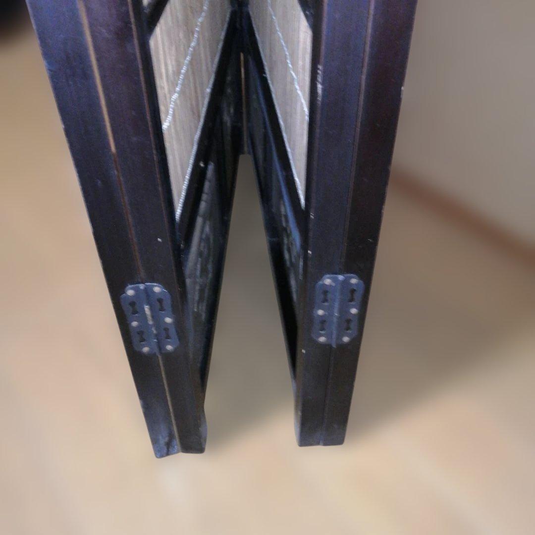 和モダン竹細工衝立 4連パーテーション屏風