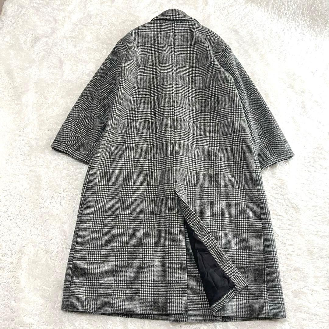 美品　フレームワーク　ダブルブレスト　ウール　チェスターコート　グレンチェック