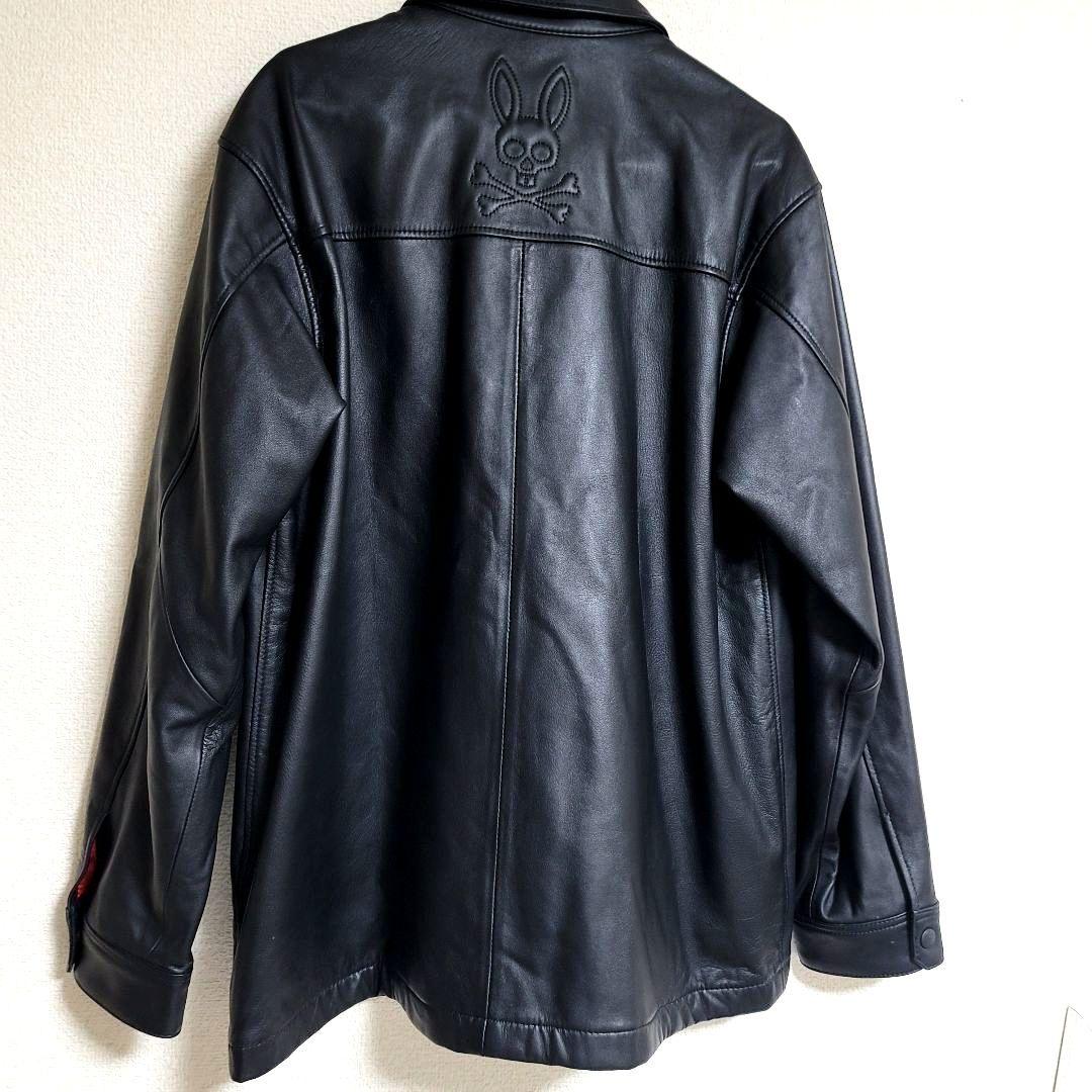 サイコバニー シープスキン 羊革 レザージャケット シングルライダース ブラック