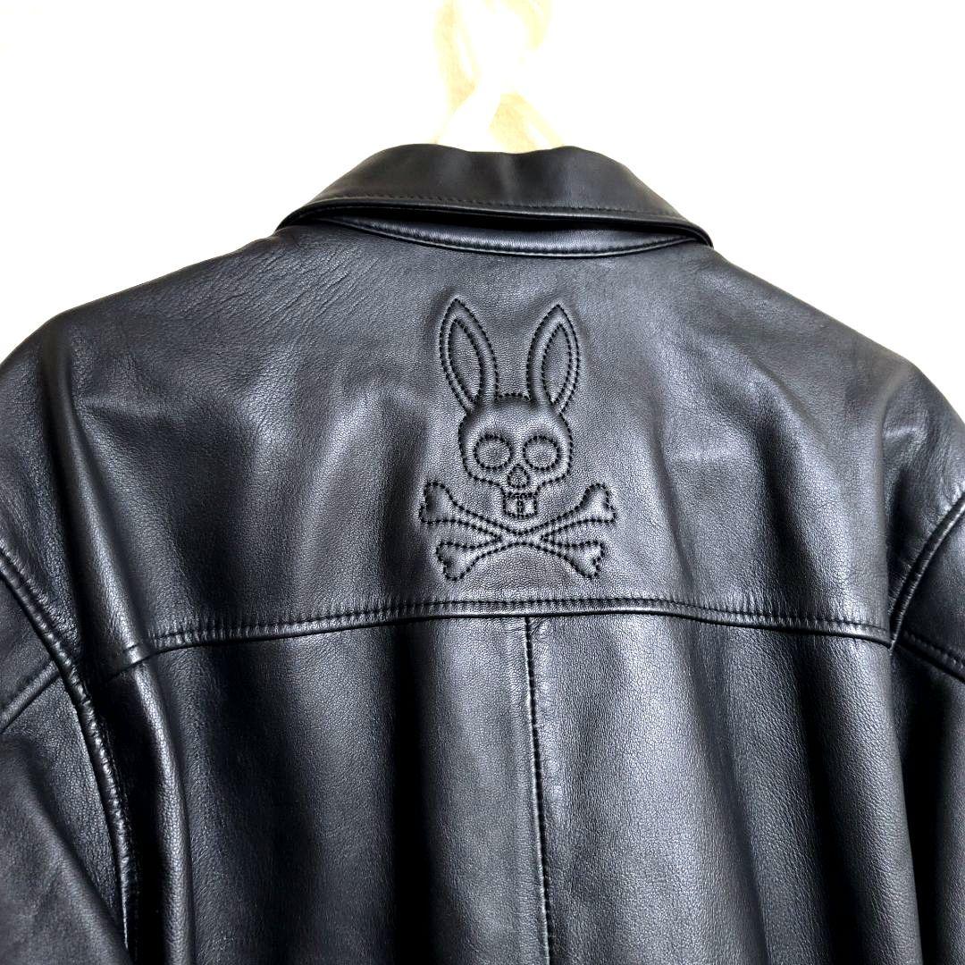 サイコバニー シープスキン 羊革 レザージャケット シングルライダース ブラック