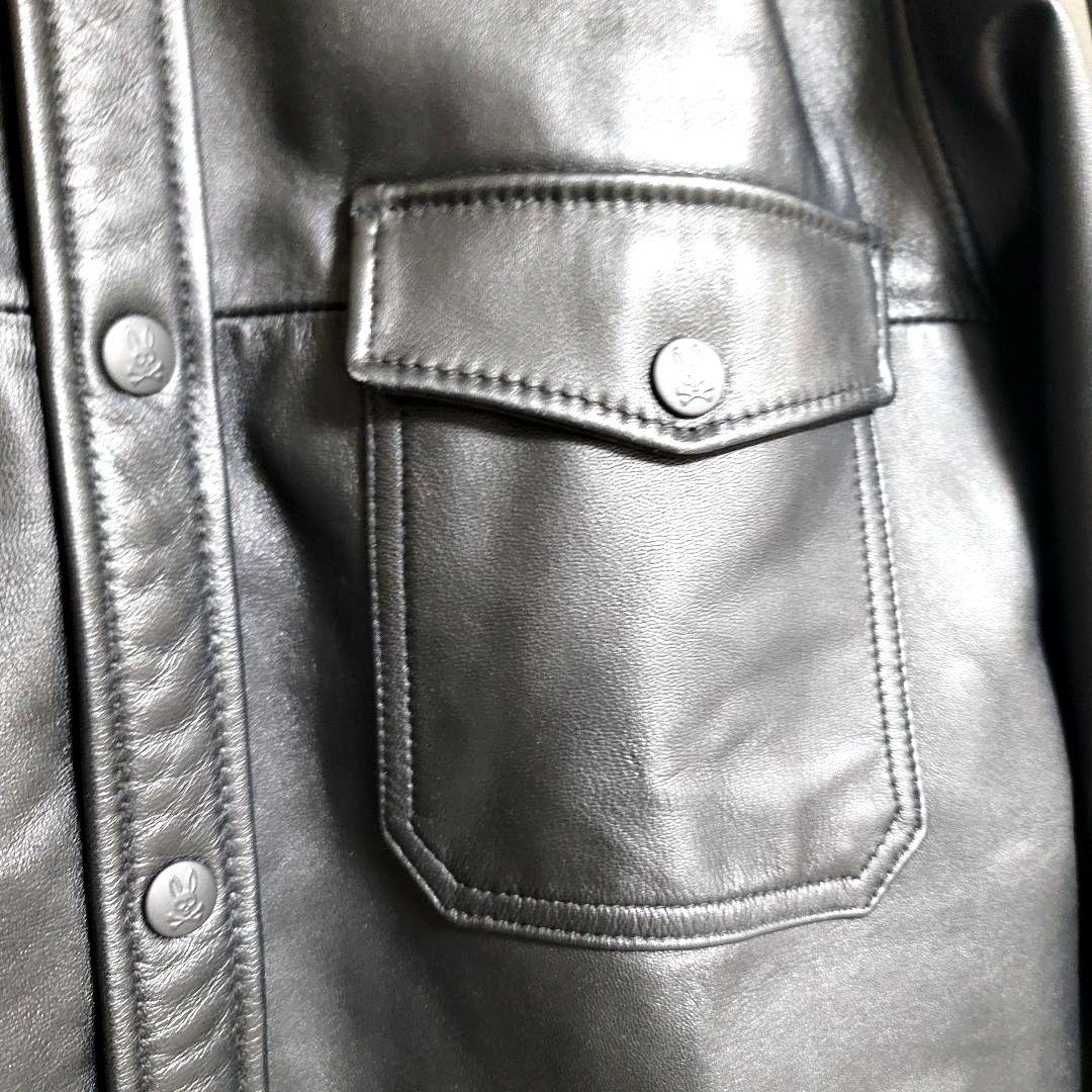 サイコバニー シープスキン 羊革 レザージャケット シングルライダース ブラック