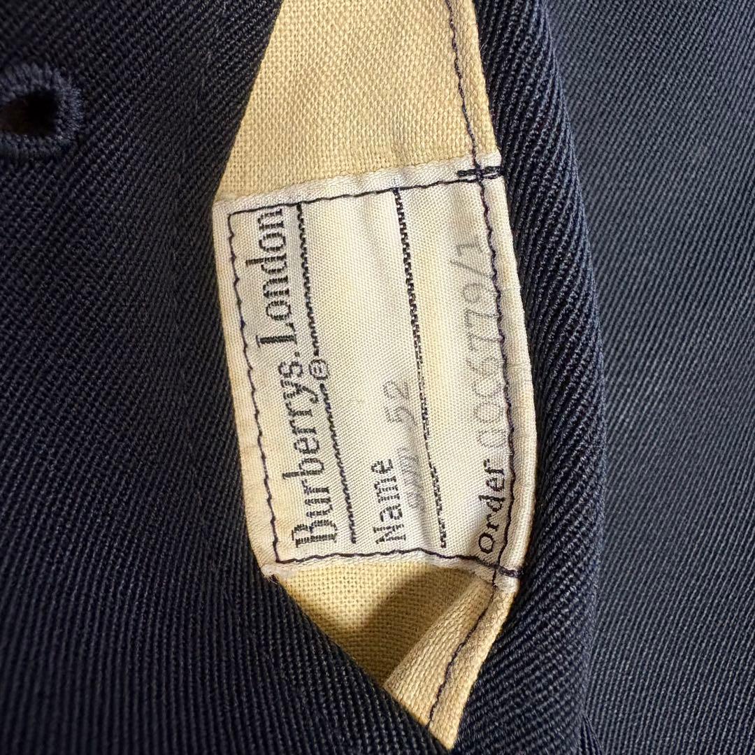 Burberrys ウールギャバ素材ステンカラーコート黒 XL バーバリー