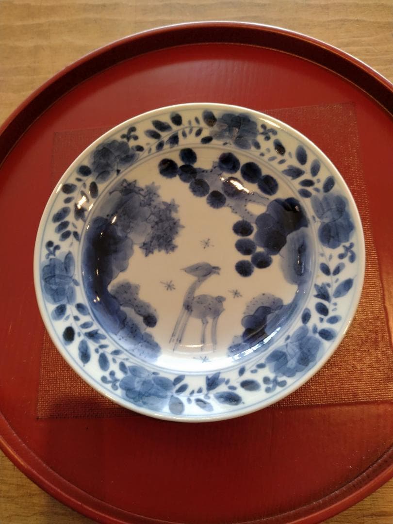 有田山口洋一工房鹿絵17cmプレート