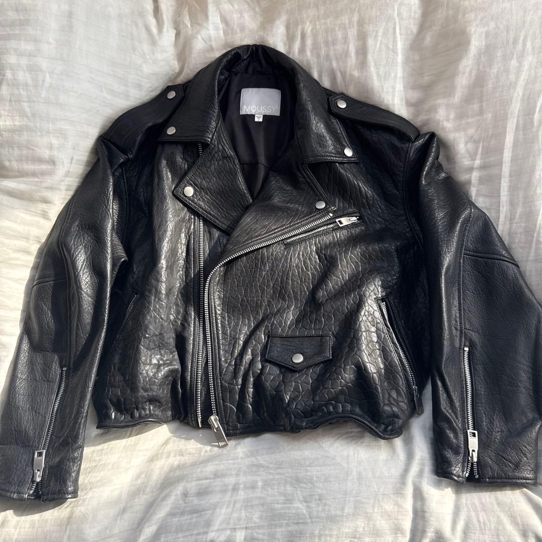 MOUSSY ブラックレザーライダースジャケット限定リミテッドアイテム