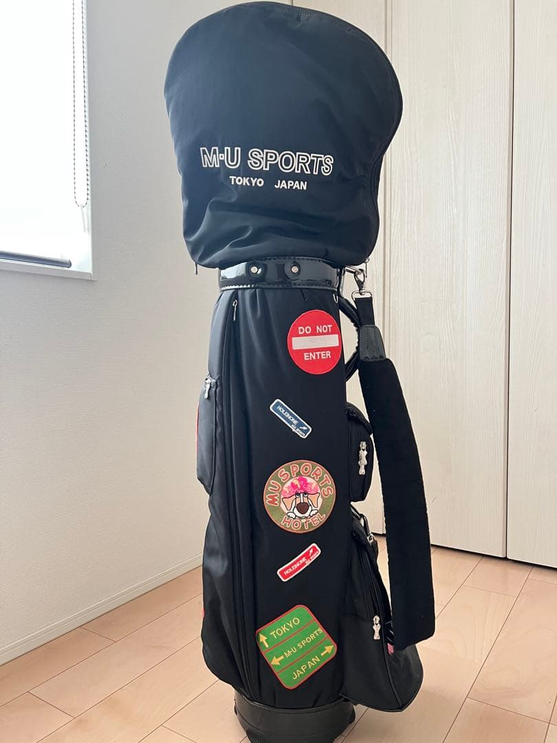 M-U SPORTS ゴルフバッグ 黒 ステッカー付き