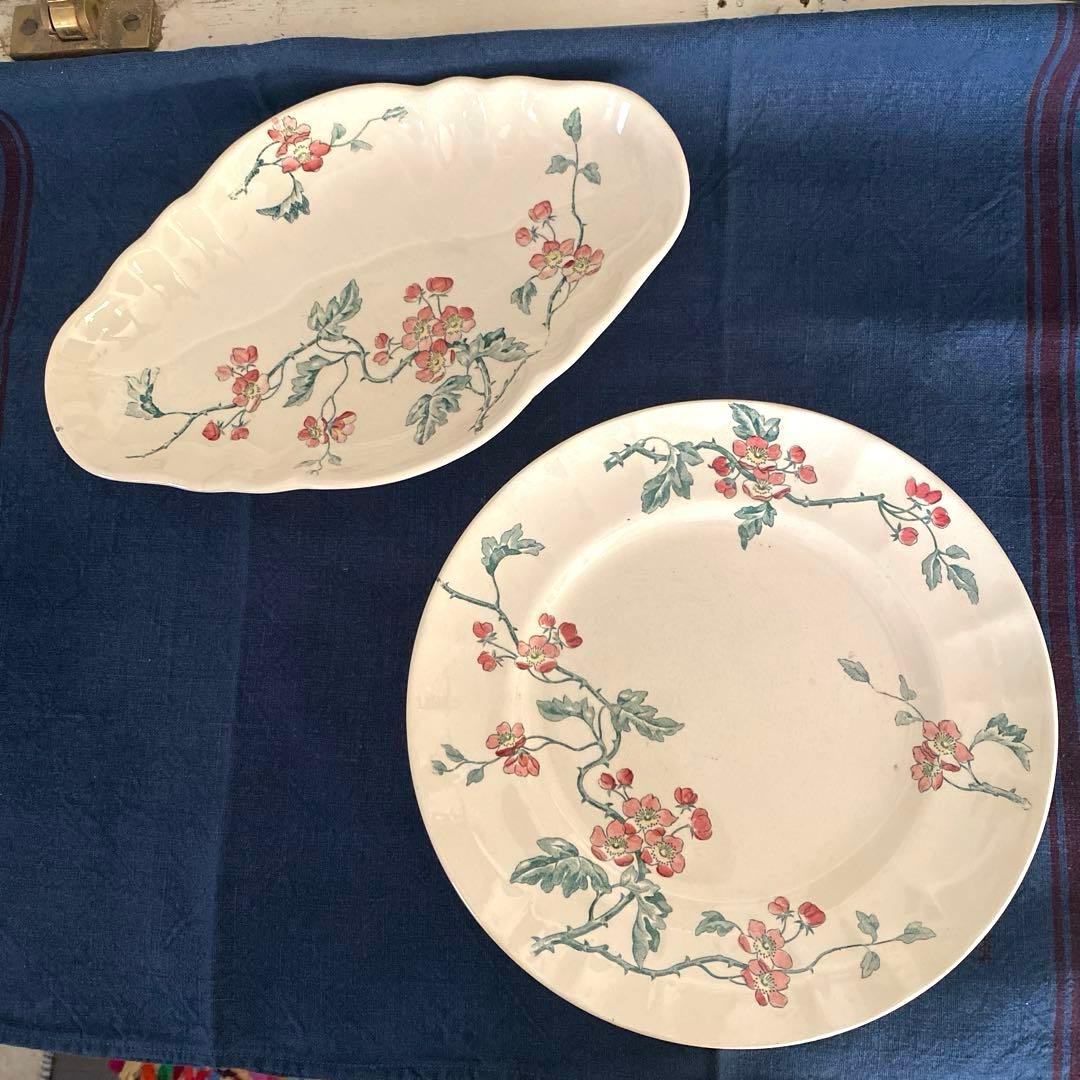 ロンシャン　Longchamp　平皿プレートフランスアンティーク　花