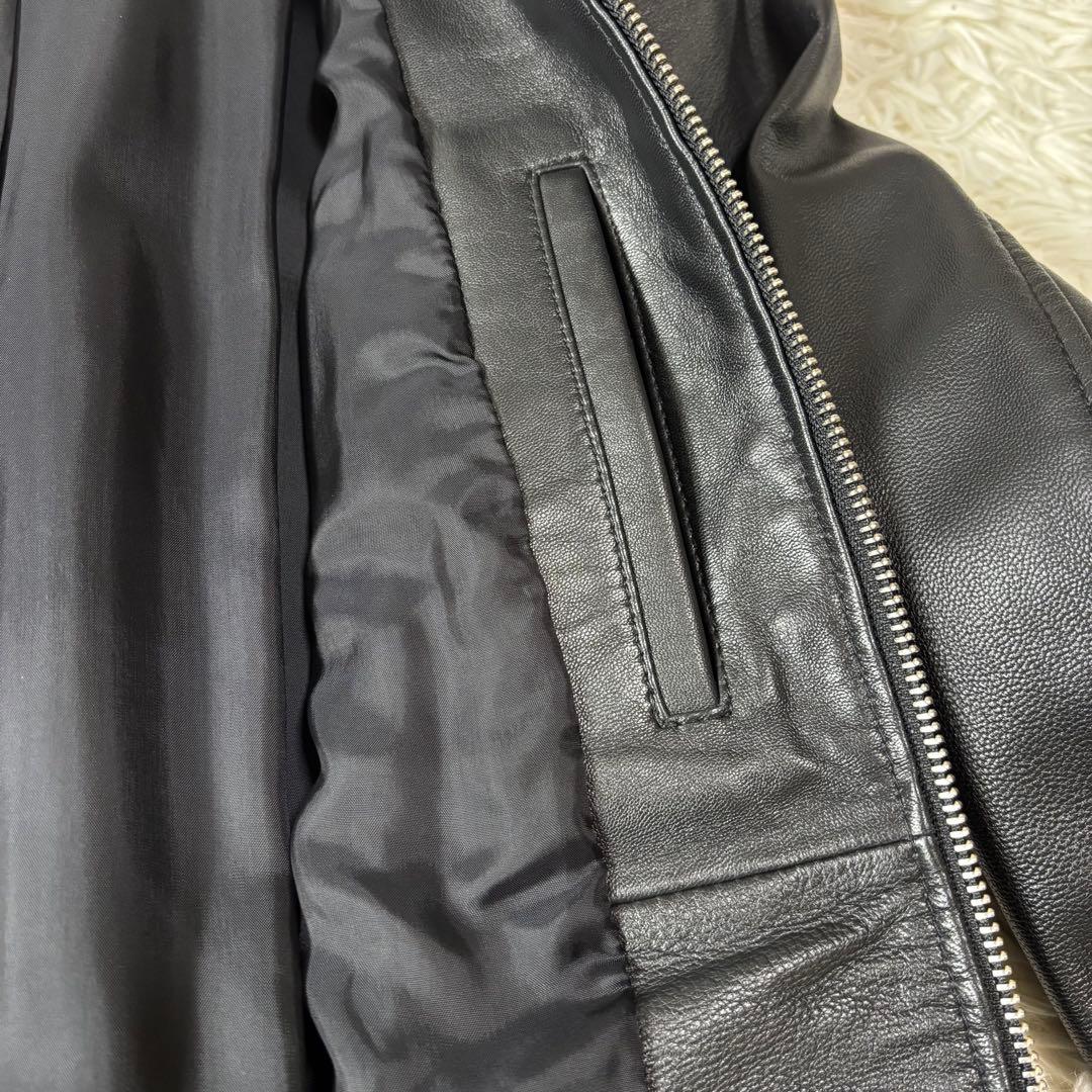 UNITED TOKYO ラムレザー シングル ライダースジャケット 黒 3