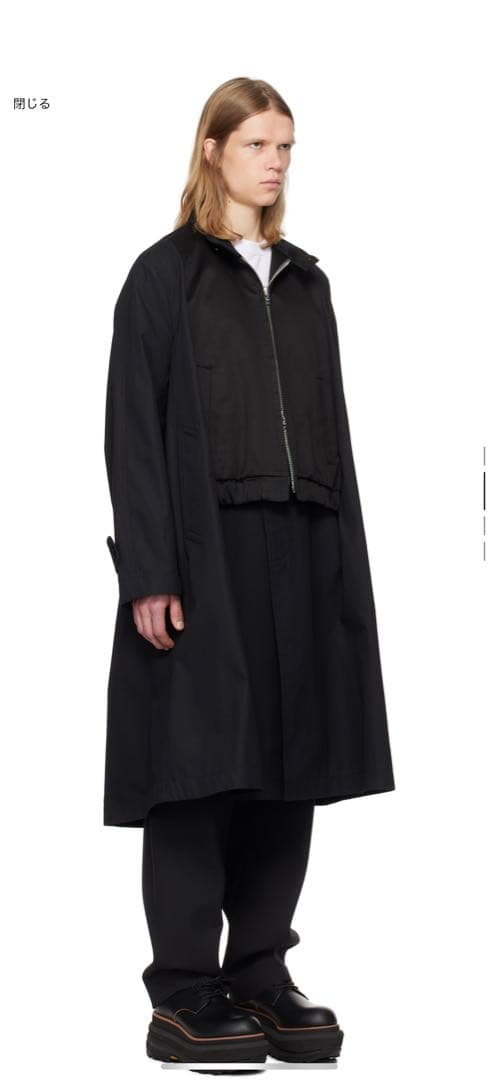 早い者勝ち　新品未使用　sacai コート　サイズ1 ブラック