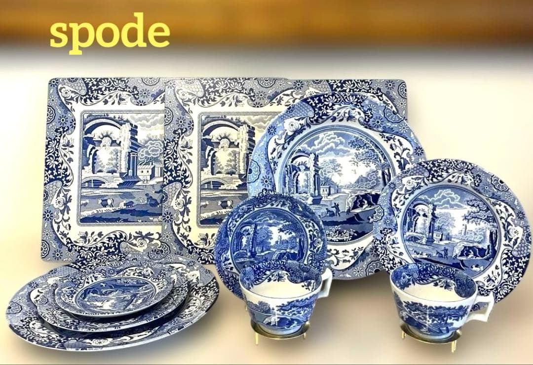 ▪️spode スポード　ブルーイタリアン　ペア10点セット