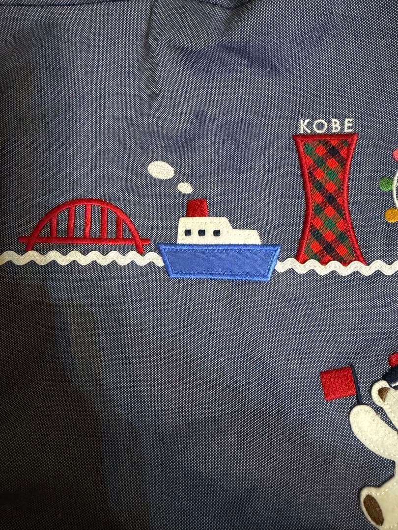 【美品】ファミリア familiar レッスンバッグ 神戸本店限定 デニムバッグ