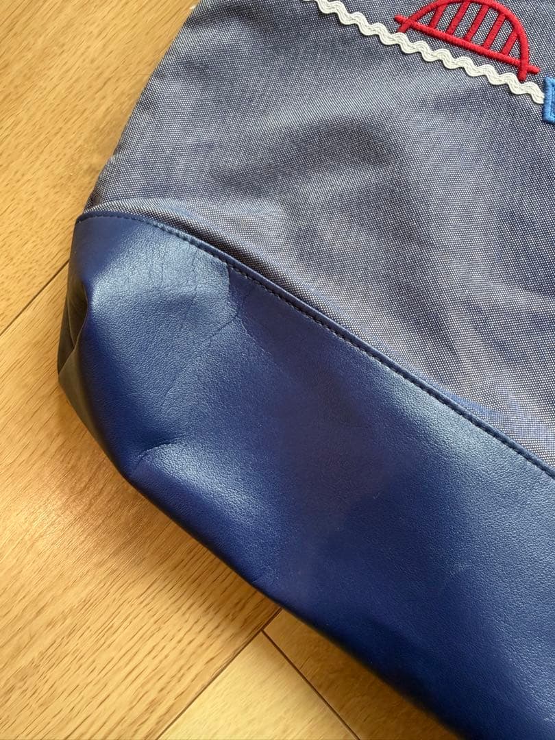 【美品】ファミリア familiar レッスンバッグ 神戸本店限定 デニムバッグ