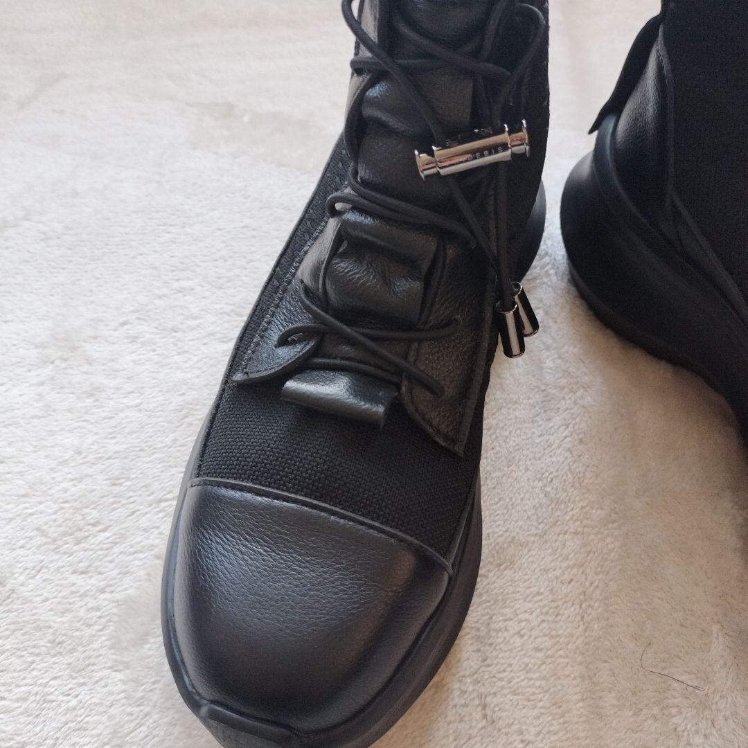 PRIDE 2024Sneakers ブラックMサイズレザー厚底メッシュレザー