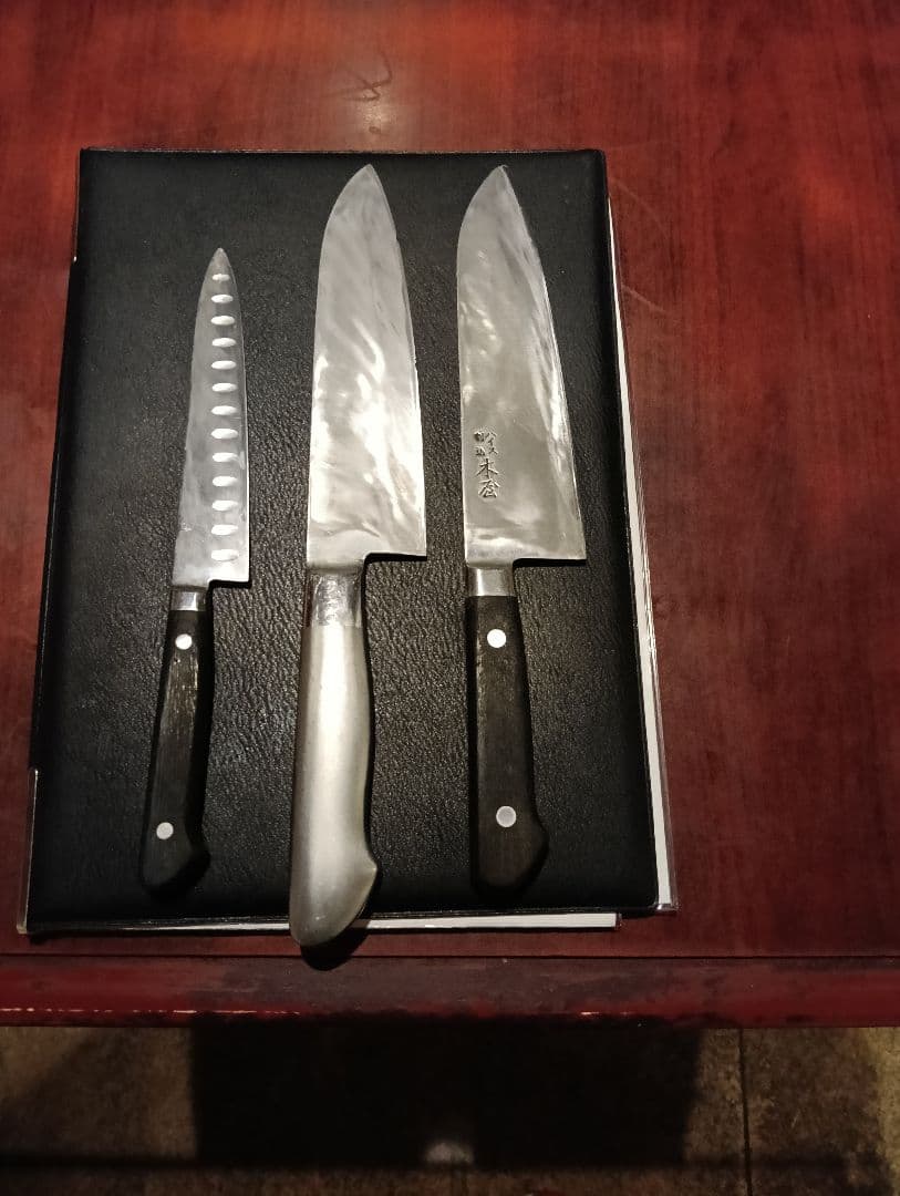 8万円　木屋粉末ハイス鋼　三徳包丁堺刀司ラプレミア18センチ　堺刀司ペティナイフ