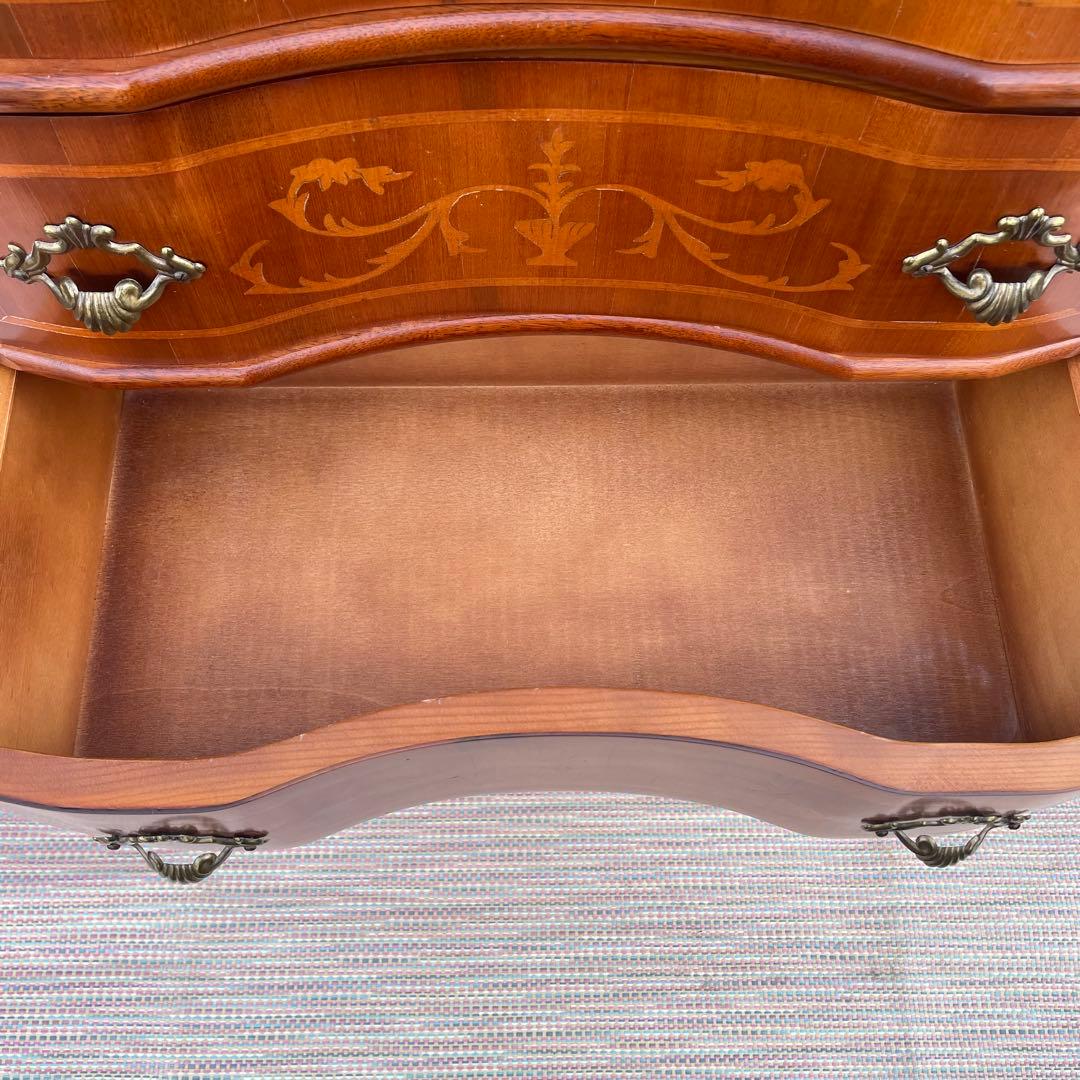 【送料込】アンティーク　象嵌細工　5段チェスト　イタリア調　ヴィンテージ　家具