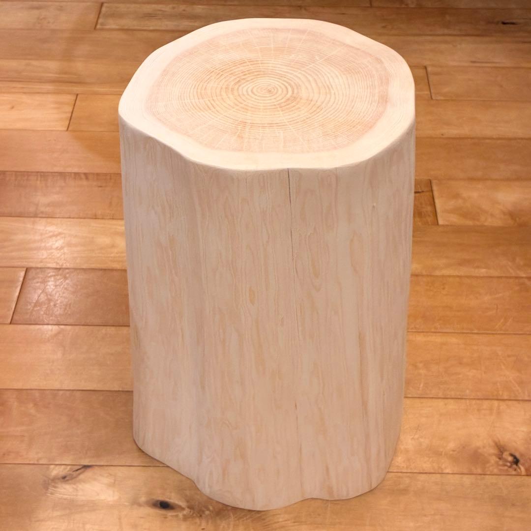 ひのき　丸太 スツール 椅子　No.1564