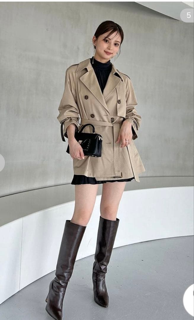 SNIDEL バリエーションミドルトレンチコートLBEG 0サイズ