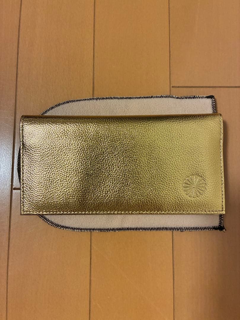 美品　皇居　長財布　ゴールドレザー