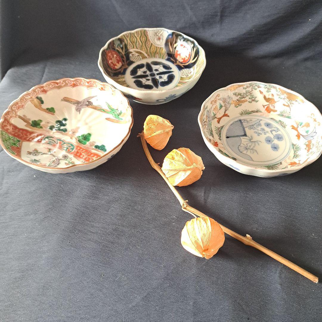 「ご成約者」です。 色絵古伊万里 皿3客セット 骨董アンテ