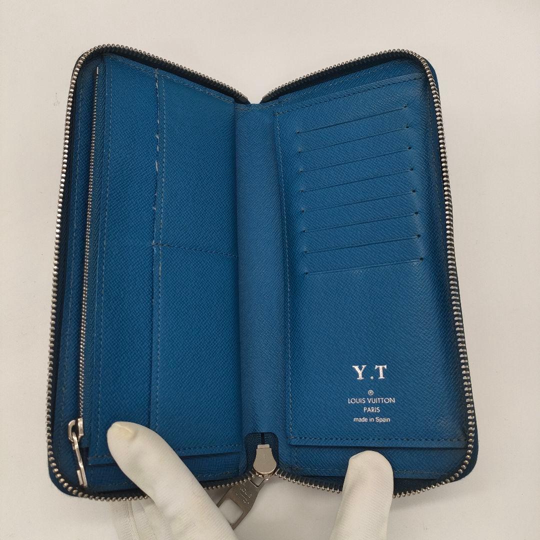 【現行品】ルイヴィトン エピレザー ジッピーウォレット ヴェルティカル ブルー
