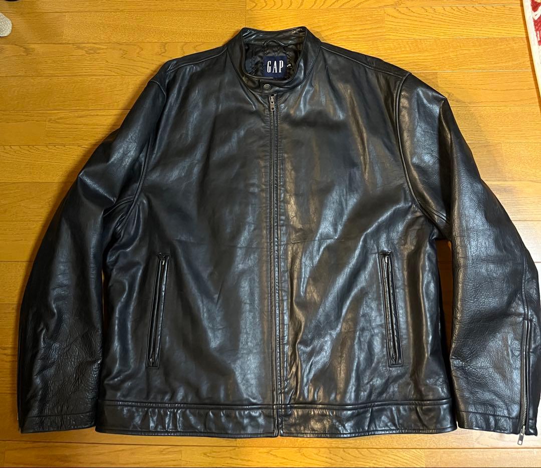 極美品 old gap xl シングルライダースジャケット　黒