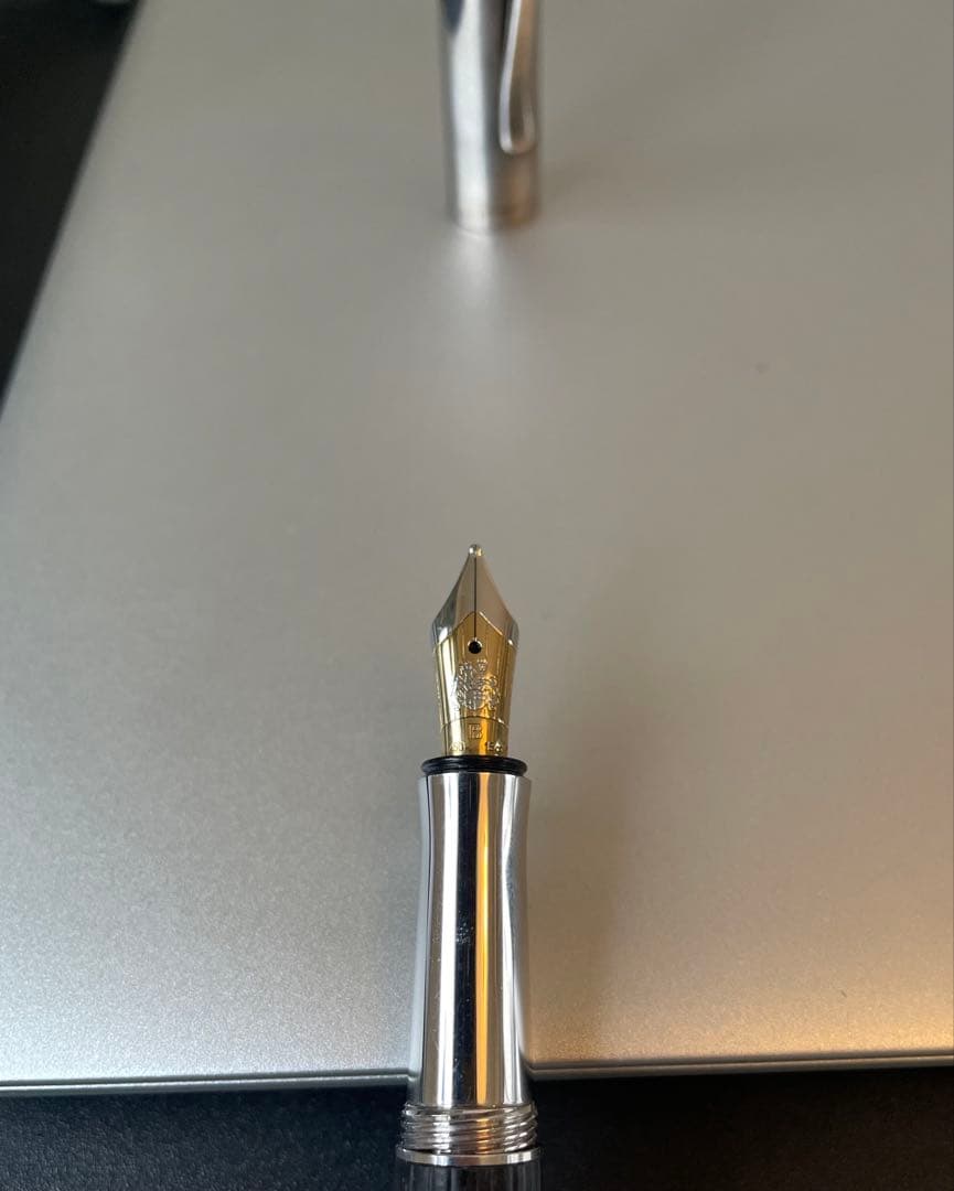 ファーバーカステル 万年筆 クラシック エボニー シルバーコーティング B