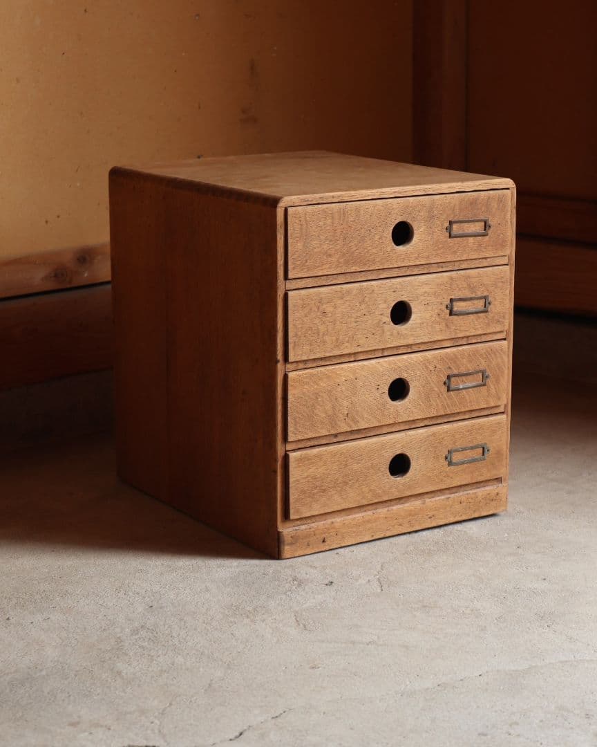 最終お値下げ　楢(ナラ)の4杯小引き出し　古道具 古家具 ドロワー アンティーク