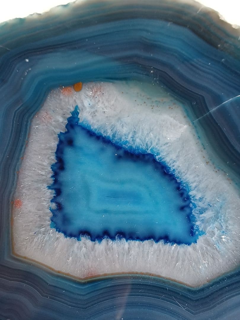 アゲートの青色置物　ブルーメノウ　輪切り