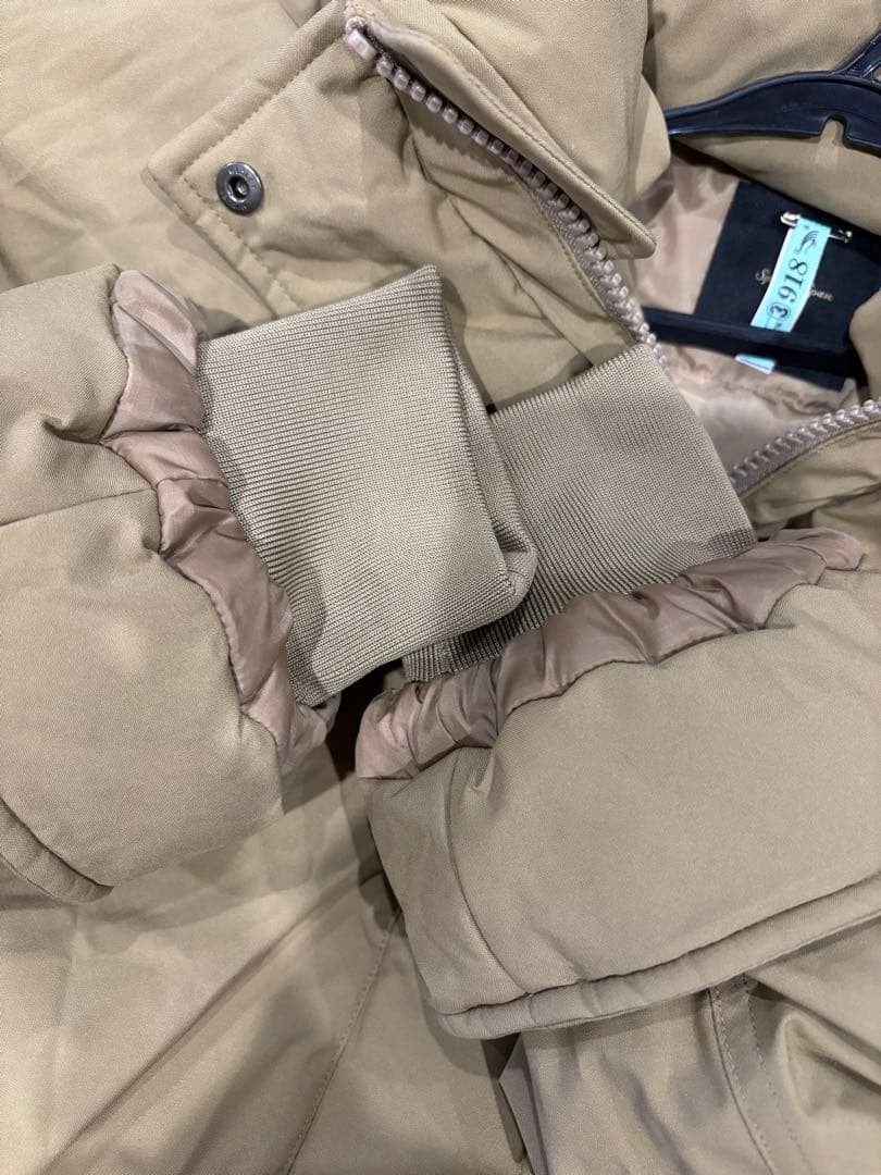 スピックアンドスパン 撥水フーデッドダウンコート