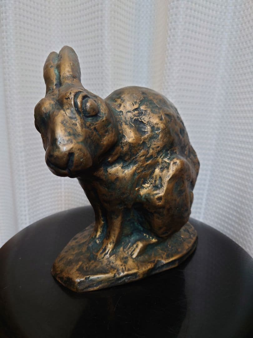 【貴重レア品】北村西望　兎（うさぎ）　ブロンズ像　爽風　アンティーク　オブジェ