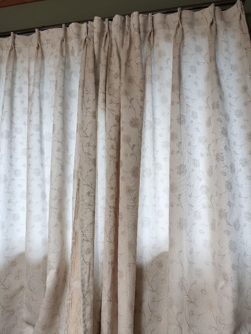 ㉝幅約120㌢×丈約181㌢(1枚) 両開き ドレープ　スミノエ　花柄