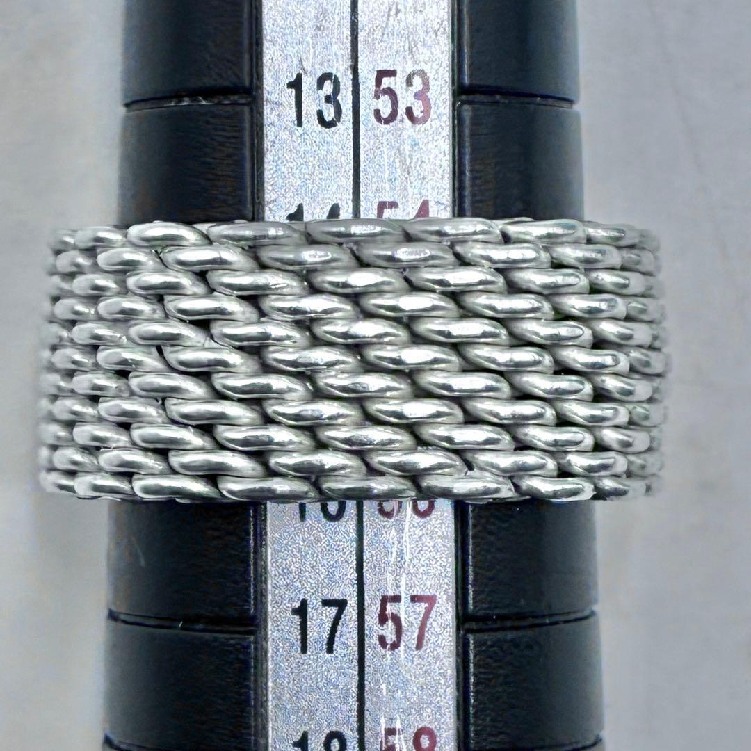 【美品】ティファニー　15号　サマセット　メッシュ　リング　シルバー　人気