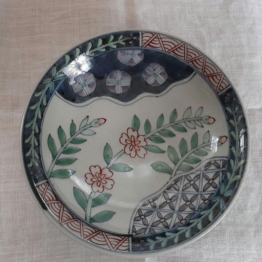 佐藤走波 五代 花模様の陶器ボウル 直径15.2