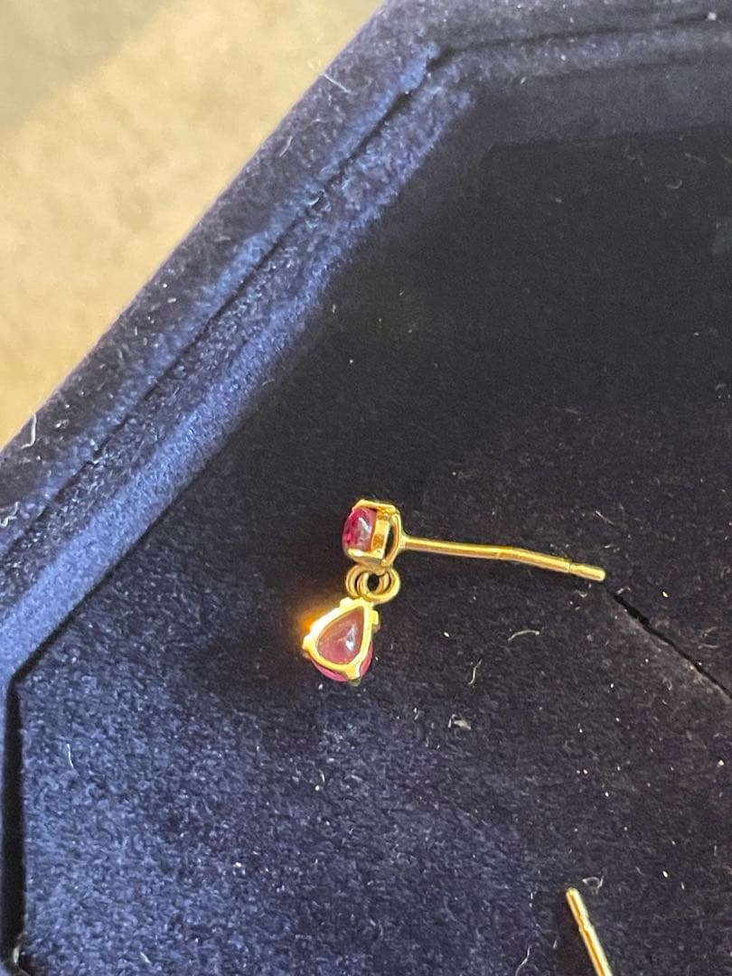ルビー×18金 ピアス
