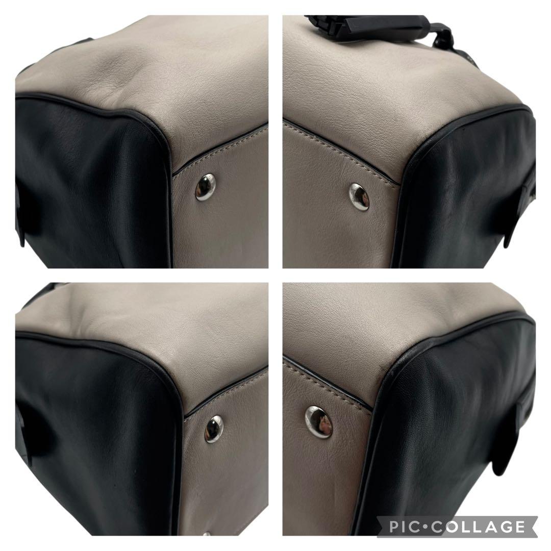 希少 美品 コーチ ボストンバッグ ハンドバッグ レザー タッセル バイカラー