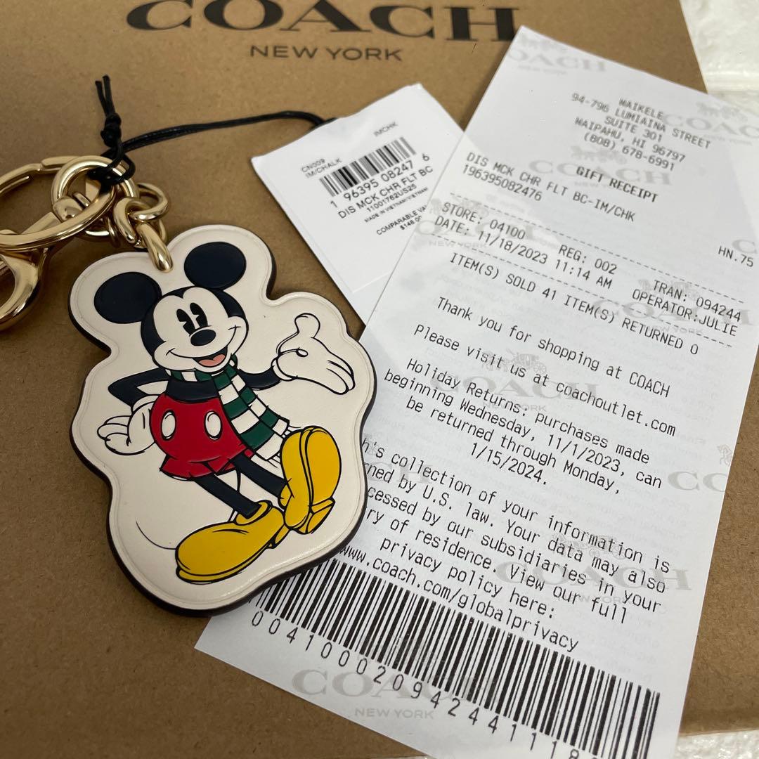【Disney X Coach】限定コラボ　☆バッグチャーム☆ ミッキー