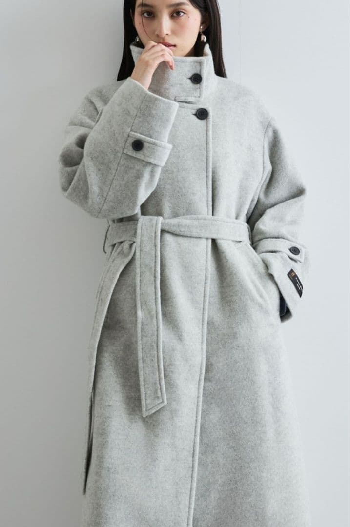 ゆき【美品】vis 静電気防止2way毛混シャギーロングコート