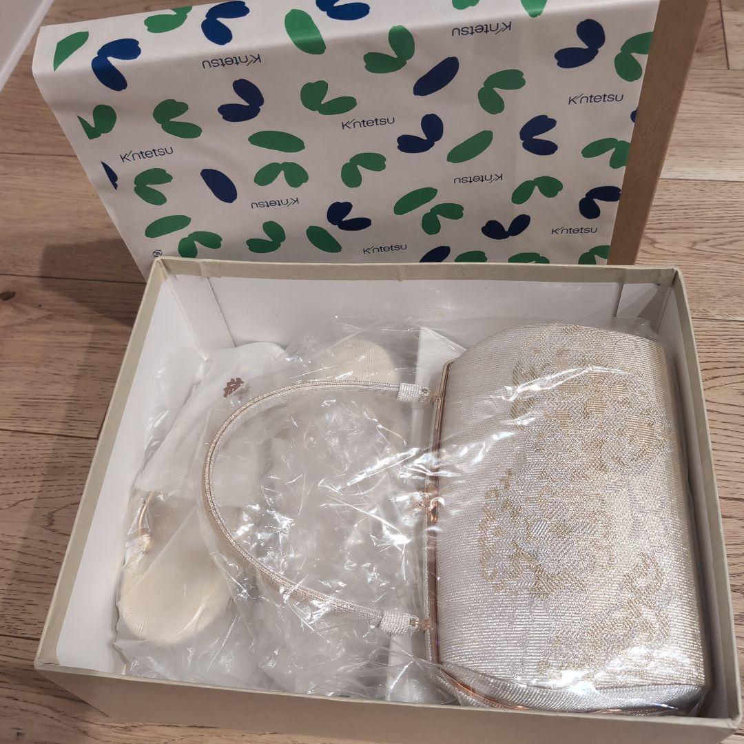 胡蝶履き　冠婚葬祭　草履バッグセット　ホワイトゴールド