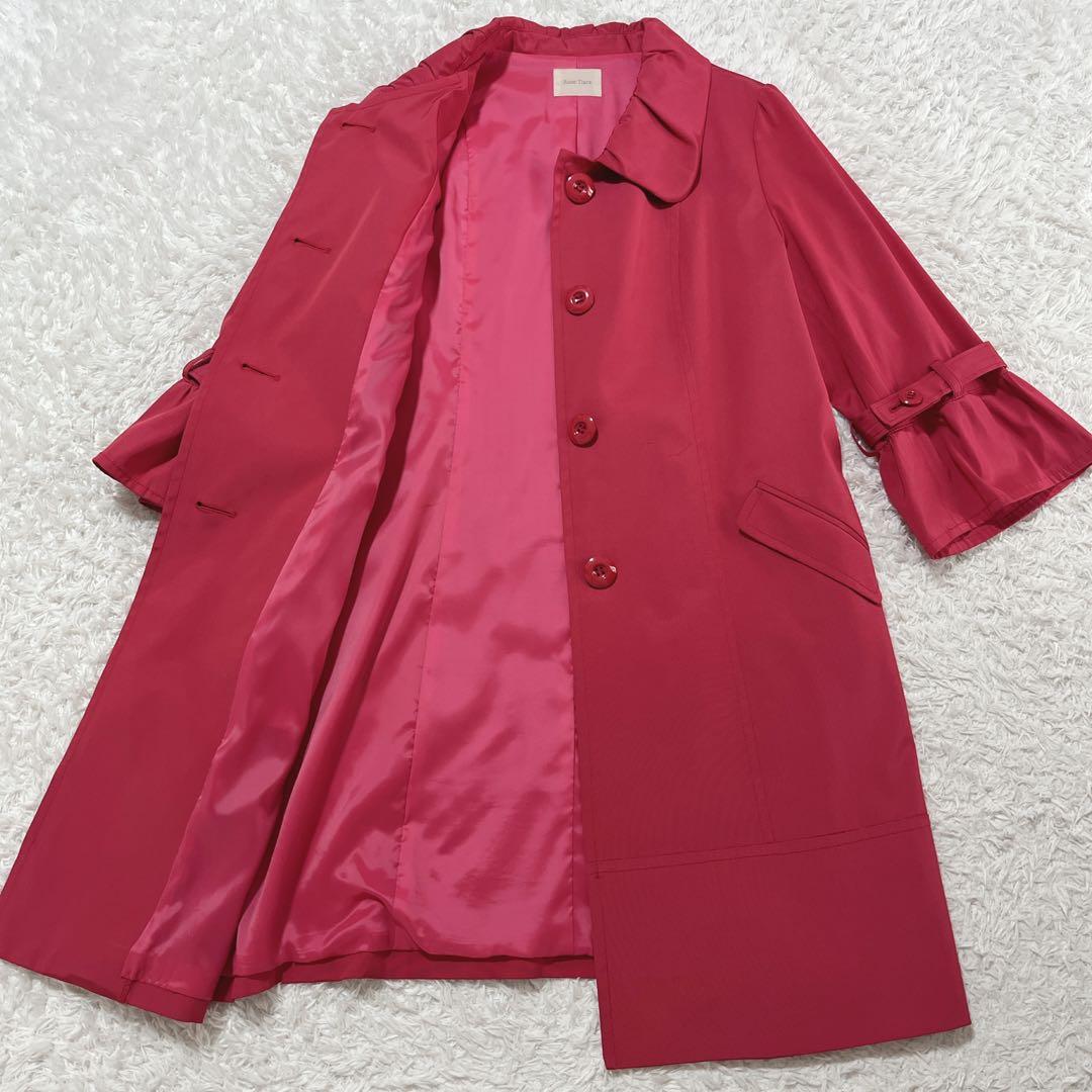 極美品✨Rose Tiara トレンチコート　ステンカラー　ピンク　フリル　46