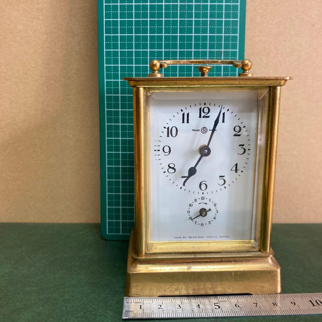 精工舎 呼び鈴付き アンティーク レトロ 真鍮枕時計