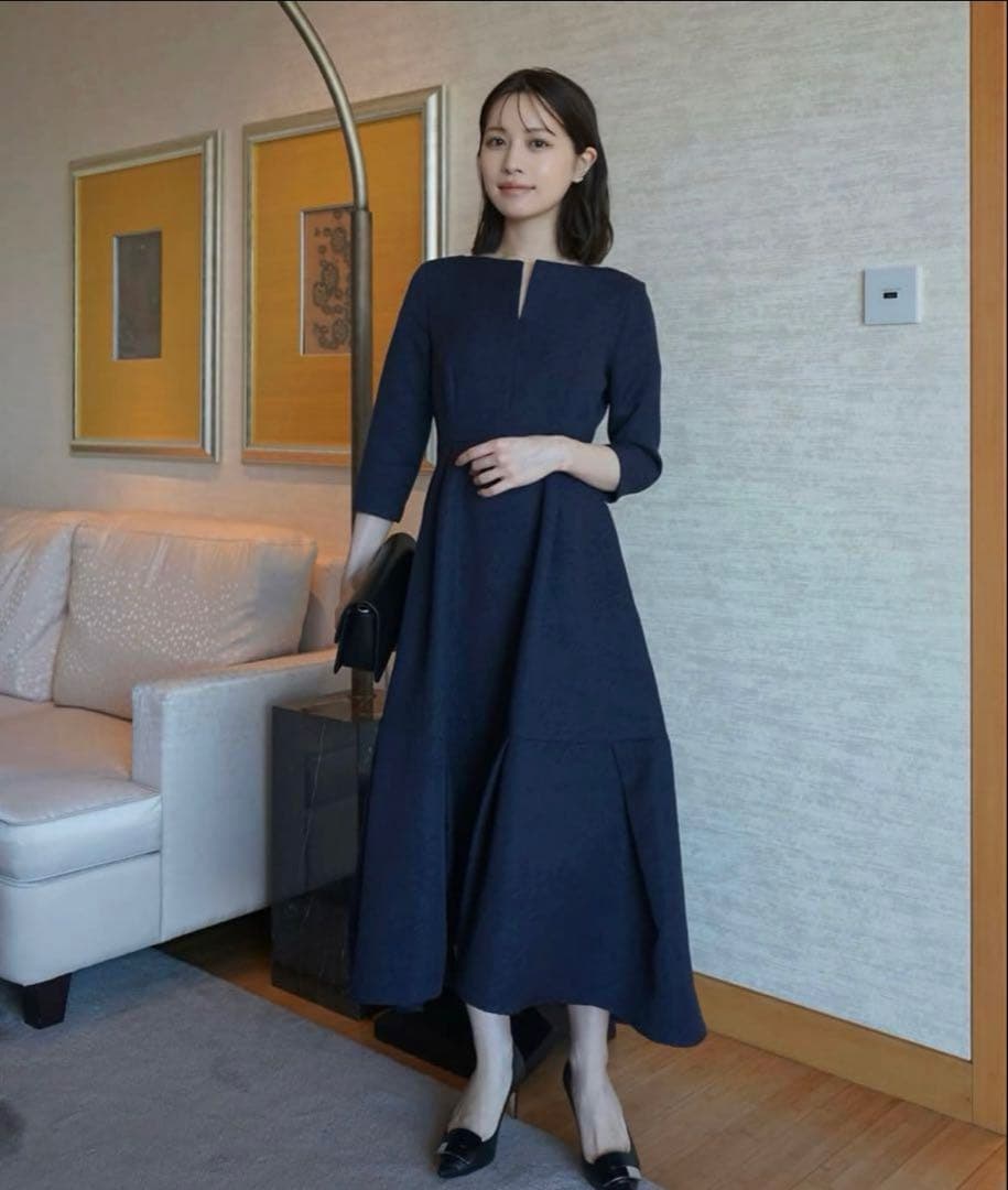 【新品】ローブブラン　Keyneck Jacquard Dress Sサイズ