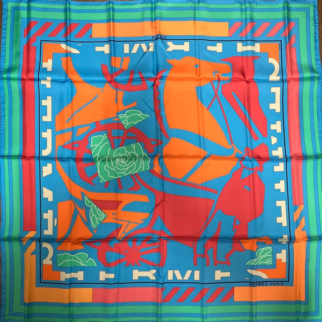 エルメス　スカーフ 90cm 未使用保管品‼️ 「パズル」柄