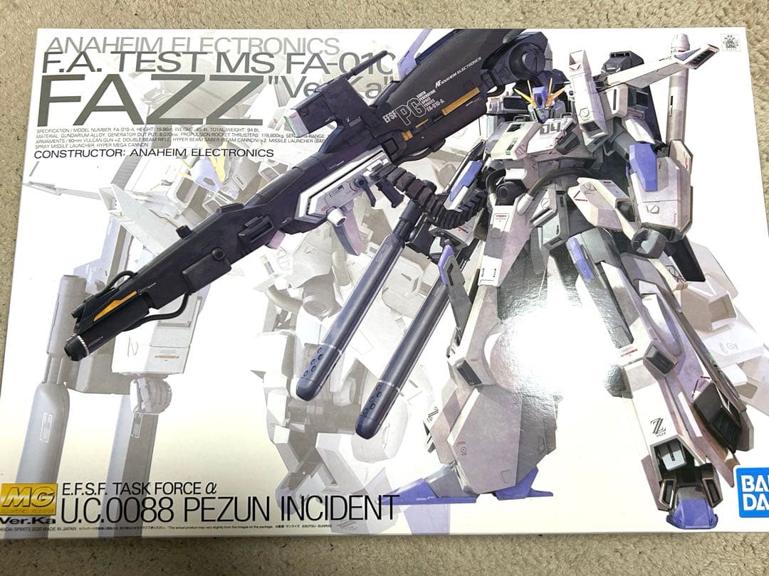 【新品、未組立】MG 1/100 FAZZ Ver.Ka