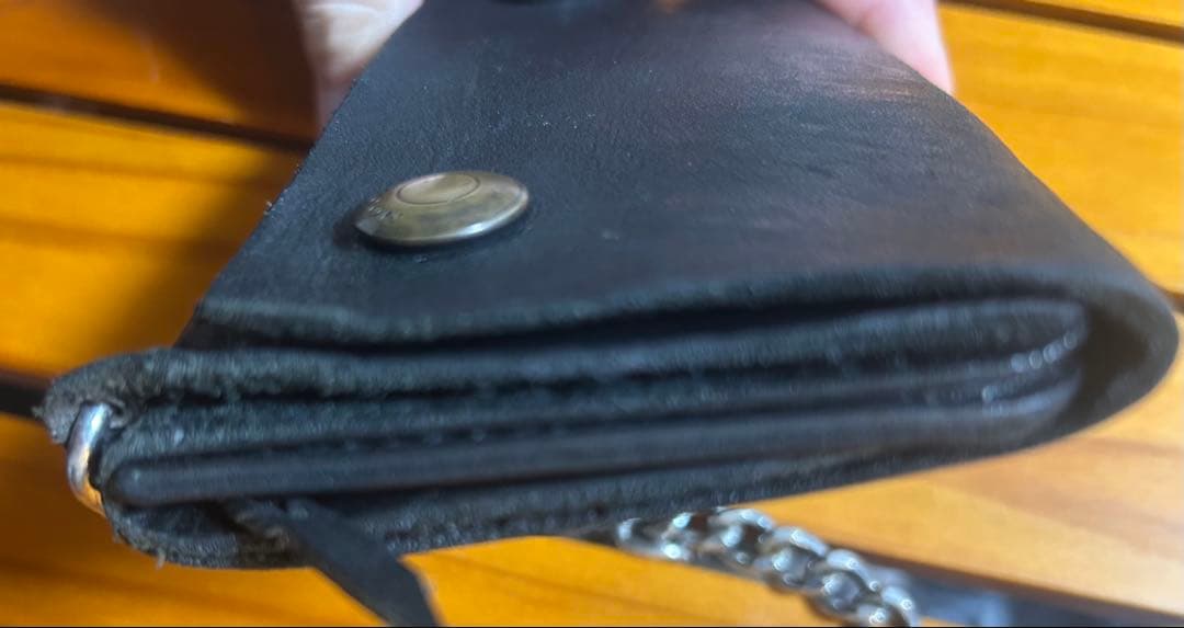 レッドムーンREDMOON2つ折り財布 TW01-MID ブラック チェーン付き